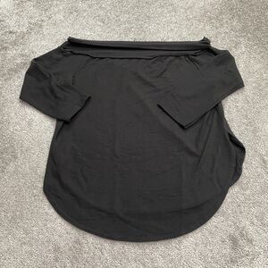 Boohoo Off Shoulder Sweater Womens 18 Black Long Sleeve Midweight Stretch Casual